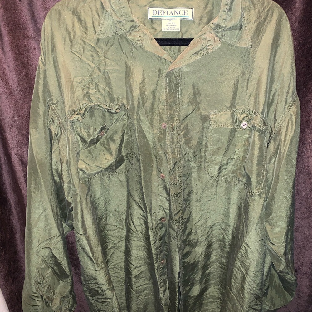 silk button up shirt